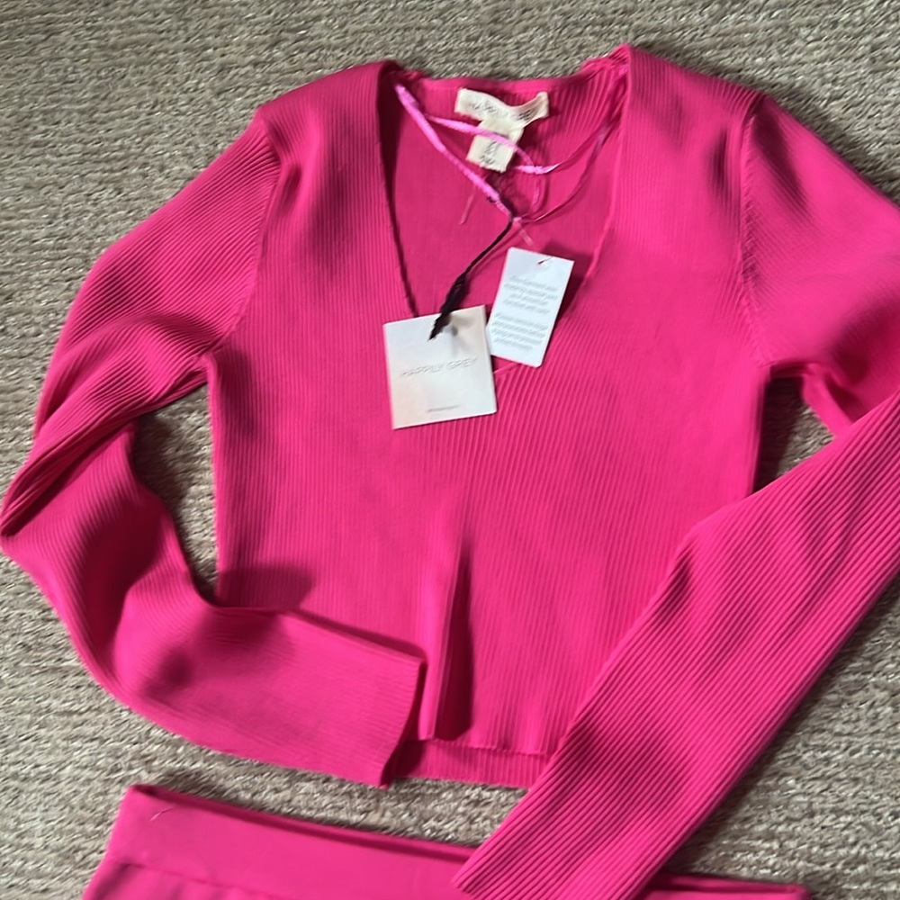 Chic Pink Two-Piece Set happily grey - Picture 3 of 4
